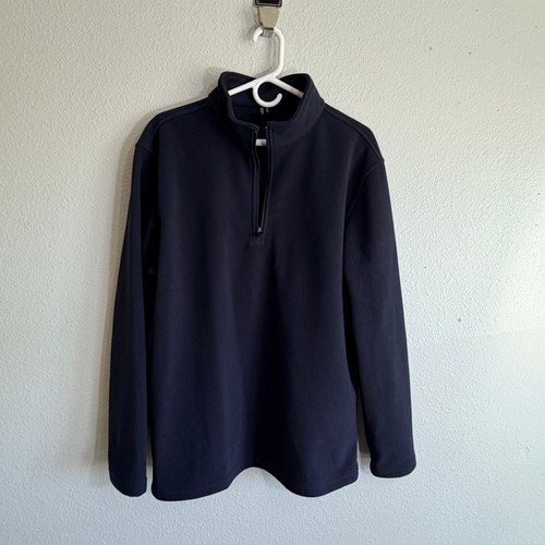 Navy blue quarter zip - quarter, fleece